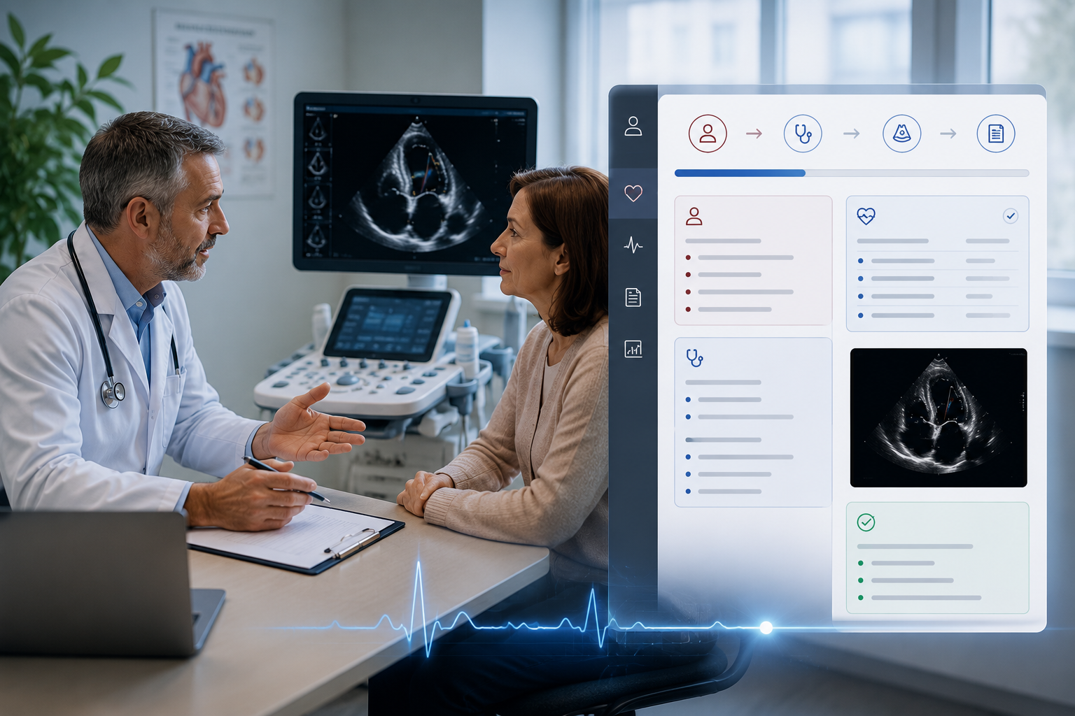 Examinare ecocardiografică și documentație medicală digitală interoperabilă